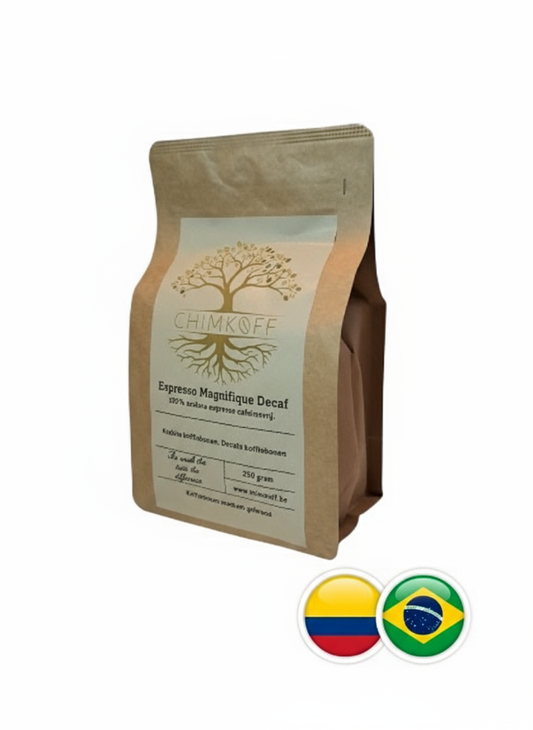 Espresso Magnifique Decaf met vlag-badges